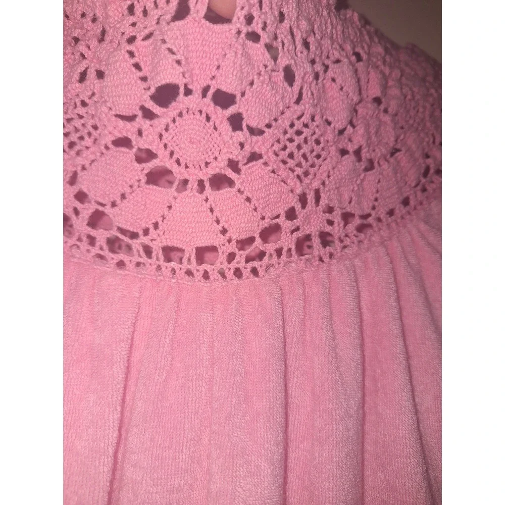 Miss Elaine Relax Size‎ Small Terry Cloth Mini Dress Swim Cover Lounge Pockets